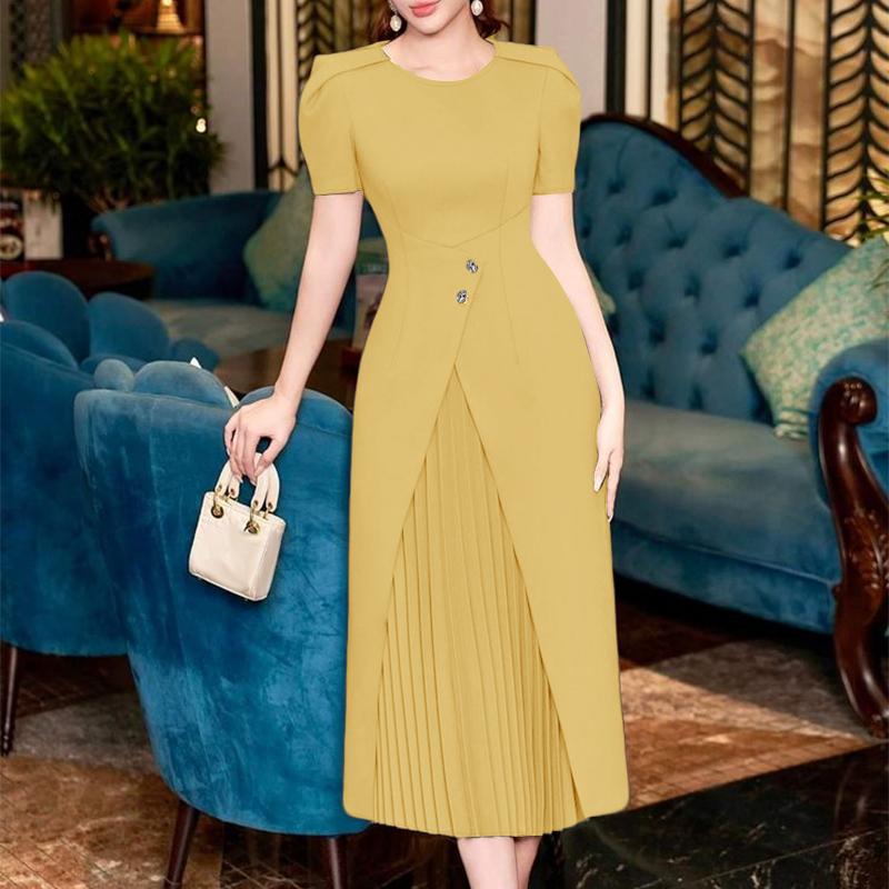 ZANZEA Women Summer Casual Round Neck Short Sleeve Dress