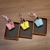 Cute Basket Bag Pendant Highgrade Leather Car Keychain Pendant Cute Creative Pendant