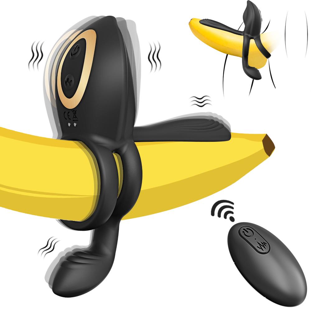 Couple Vibrator Cockring with Dual Motor Remote Control Cock Penis Ring Adult Sexy Toys for Men Delay Ejaculation Penisring