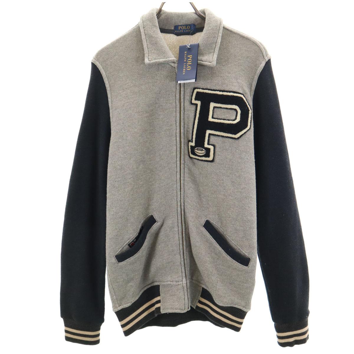 

unused POLO RALPH LAUREN Lettered Patch Baseball Jacket S gray Men s Used