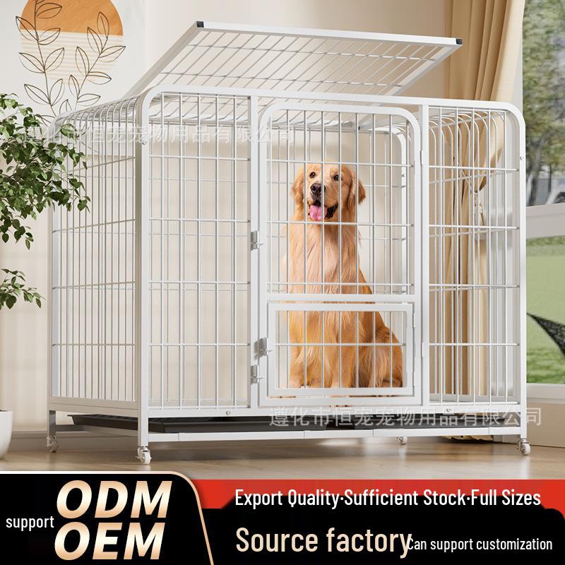 Indoor Dog Cage with Toilet for Large and Small Breeds - Suitable for Labrador and Golden Retriever, Includes Dog Bed