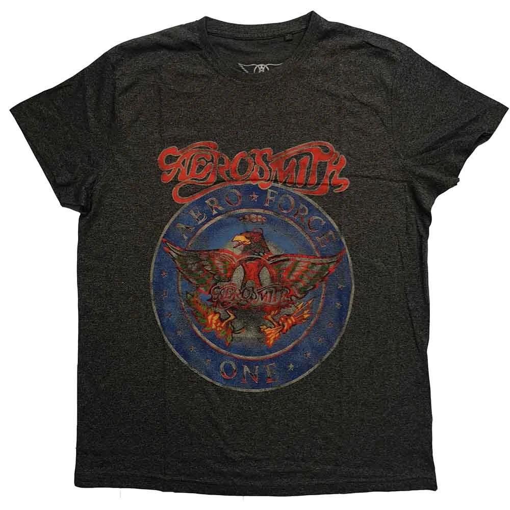 Aerosmith T Shirt Aero Force Band Logo Official Mens Black XS L