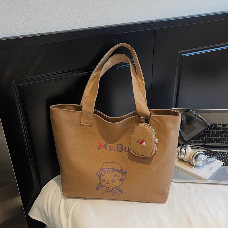 Trendy Women's Cute Cartoon Underarm Tote: Versatile Handbag for Casual Commuting & Mommy Needs