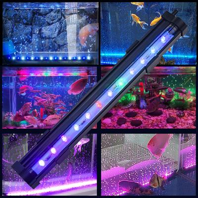 LED Bubbelljus Färgstark EU-kontakt Akvariumbelysning Ljuslist Fiskbehållare Dekor Belysningslampa
