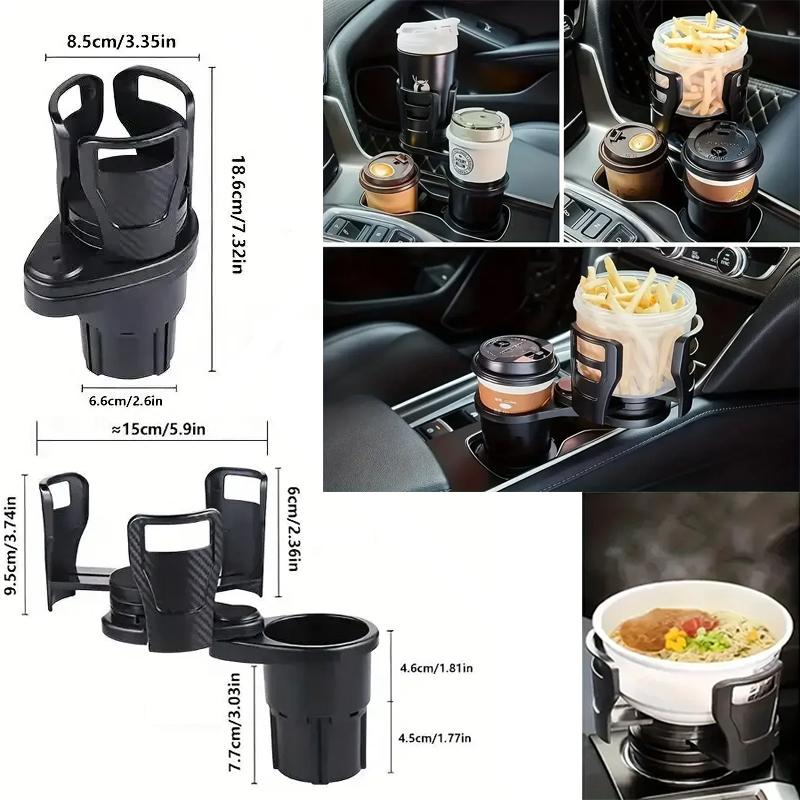 Car Cup Holder Extender Universal Car Adapter Adjustable Multi-function Double Cup Holder with Mobile Phone Holder Aromatherapy