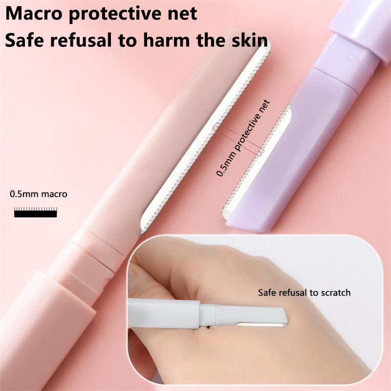 Doppelendiger Augenbrauentrimmer mit Kamm Klingen für kurze Reichweite Sicherheitsschutz Augenbrauenschaber Beauty-Tool Augenbrauenrasierer