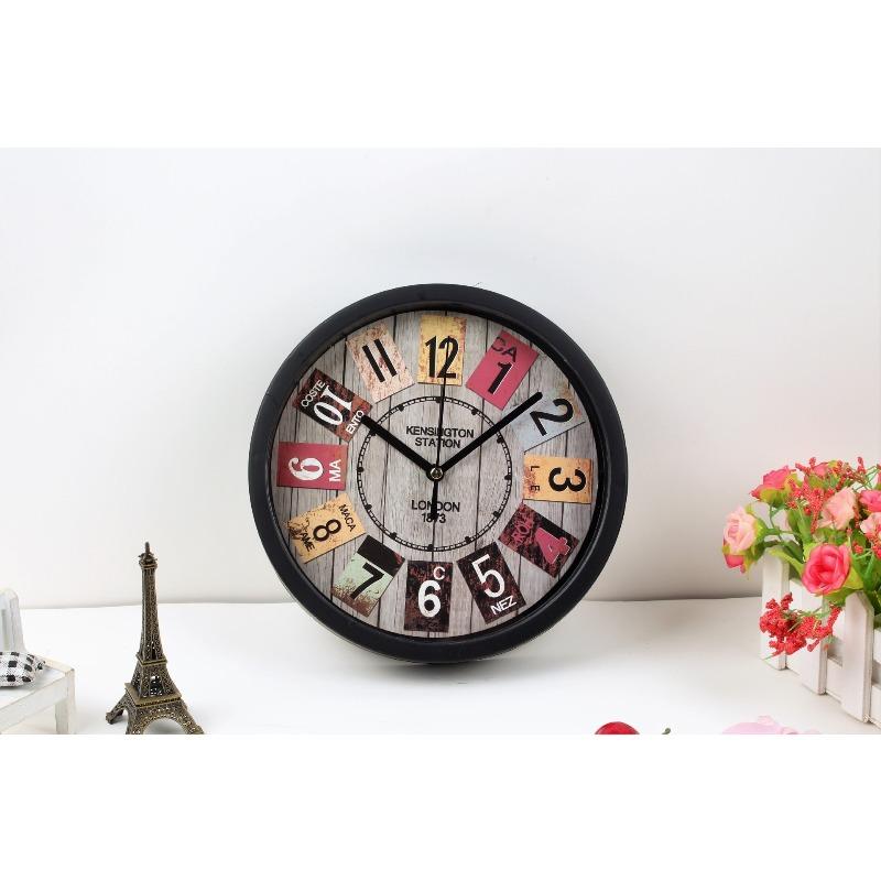 Resurrection Silent Wall Clock Quartz Wall Clock Living Room Simple European Antique Wall Watch Rural Industrial Style Ancient Rome