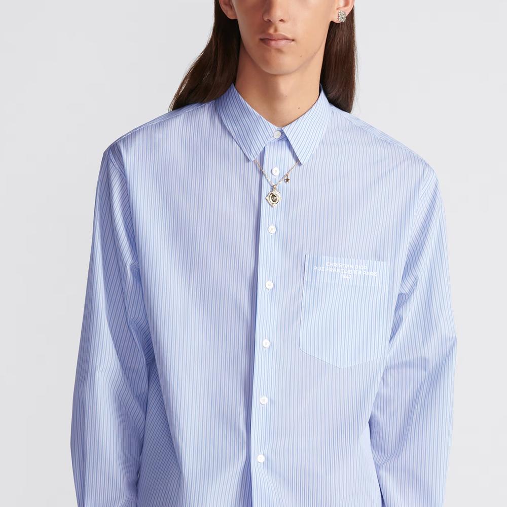Dior Shirts Men's Blue Pointed Collar Moderate Other 413C516A5978-C075