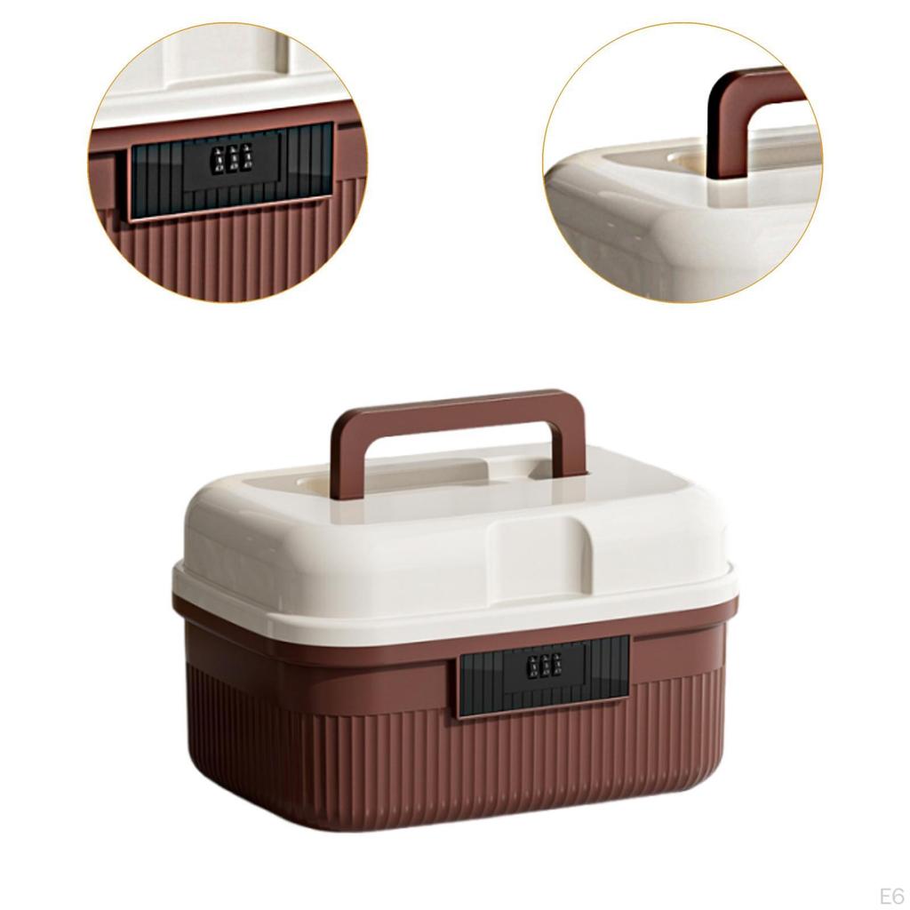 Lockable Storage Box Locking Security Password Organizer for Household Storing Documents