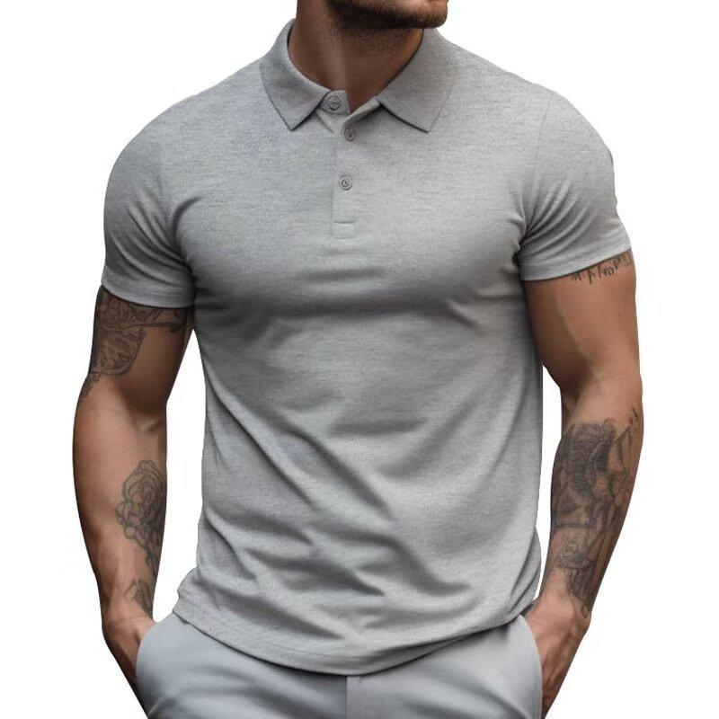 

Men s Polo Shirts 2026 Short Sleeve Casual Polo T Shirt Slim Fit Golf Shirts M серый