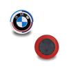 BMW Logo Set: Compatible with Original, Black Background, Front and Rear, 82mm/74mm Hood and Trunk Badges.
