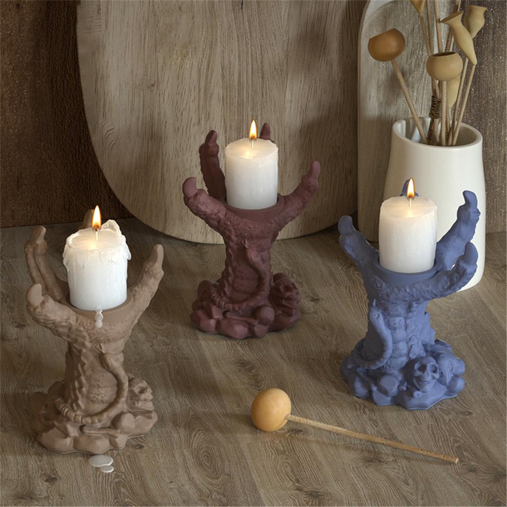Halloween Tealight Holder Molds Devil Claw Candle Holder Molds for Making Tealight Holder Candle Holder Home Decorations
