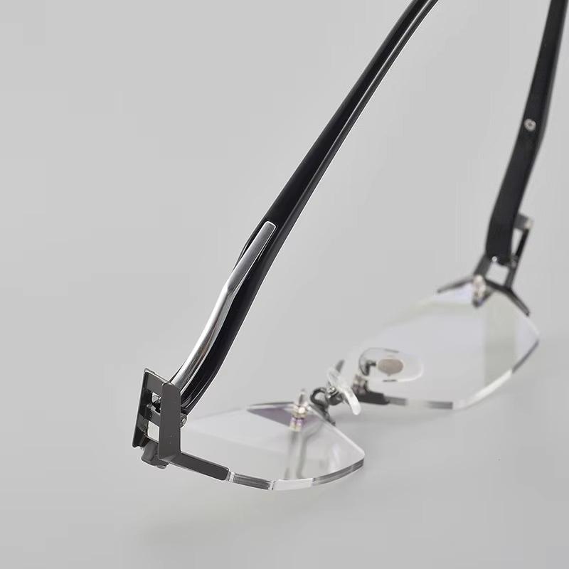 Frameless Men Business Presbyopia Glasses Optical Prescription Eyeglasses Fashion Luxury Far Sight Goggle Eye Protection