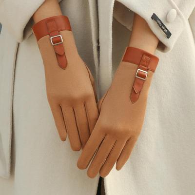 Women's Plush Suede Gloves: Warm, Touchscreen-Compatible for Winter Cycling, Driving & Skiing