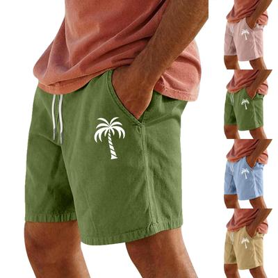 Men's Sports Cotton Linen Casual Loose Shorts Casual Pajamas Pocket Jogging Shorts Pants