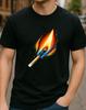 Fiammiferi Fiamma Colorata T-shirt Moda Fresca E Individualista T-shirt Casual A Maniche Corte Camicia A Maniche Corte Abbigliamento Unisex
