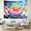 Princess Peach Print Tapestry, Backdrop, Easy Setup, Ideal for Bedroom, Office & Living Room, with Aesthetic Wall Hanging Decor.