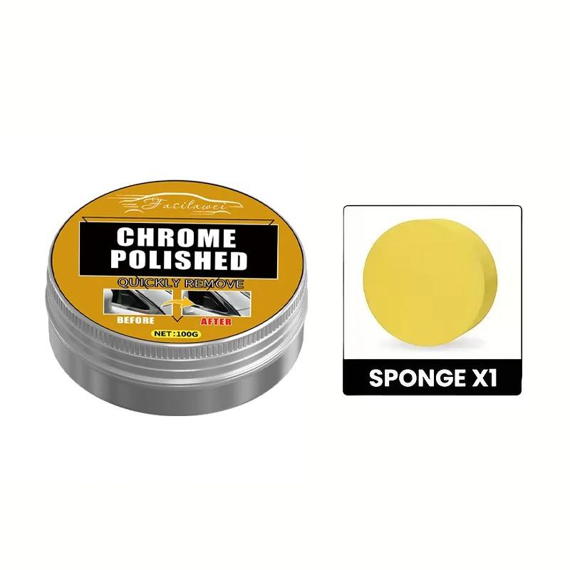 

A Renewal Paste for Car Chrome Pieces, Engineered to Revive Oxidized Chrome Trim and Logos, Complete with a Sponge