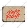 Daft Punk Vintage Poster Rock Music Metal Sign Retro Poster Metal Plaque Pub Bar Club Bedroom Decorative Plate Music Wall Decor