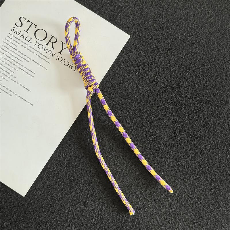 Colorful Trendy Miu Style Polyester/Nylon Braided Rope Pendant with Knotting for Bags
