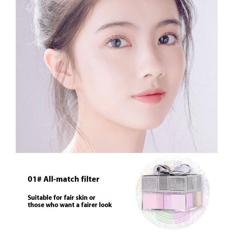 

Bow Fog Feeling Four Palace Lattice Powder Makeup Powder Стойкий макияж Консилер для контроля жирности Натуральный нюдовый макияж 01#