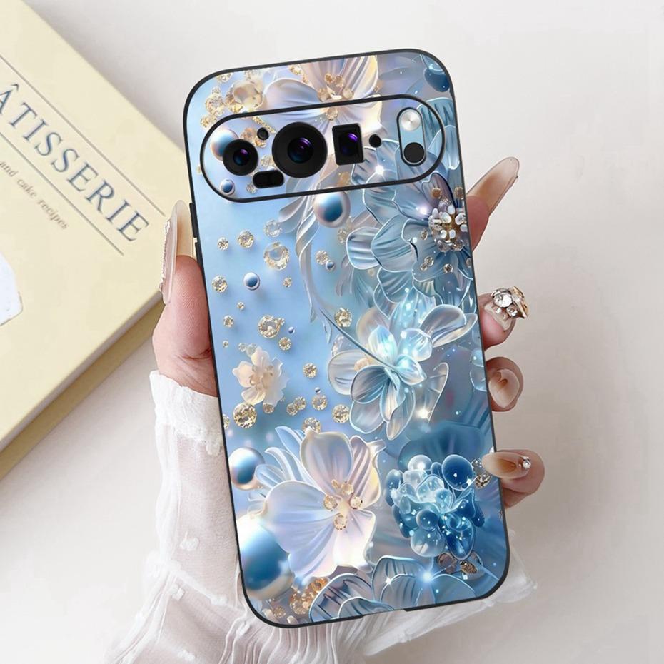 Fashion Painting Phone Case For Google Pixel 9 Pro 9A Black Silicone Soft Cover For Google Pixel9 9A 9Pro Cases Bumpers