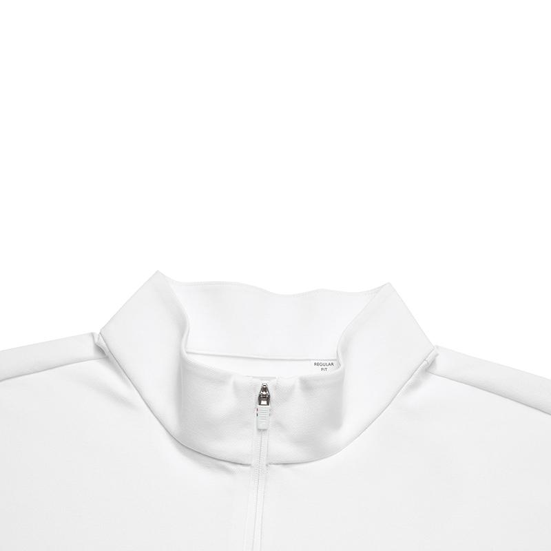 Fila Tennis Casual Sport Simple Half-Zip Knitted Long Sleeve T-Shirt Men Tops Jade-White A11M543203FWT