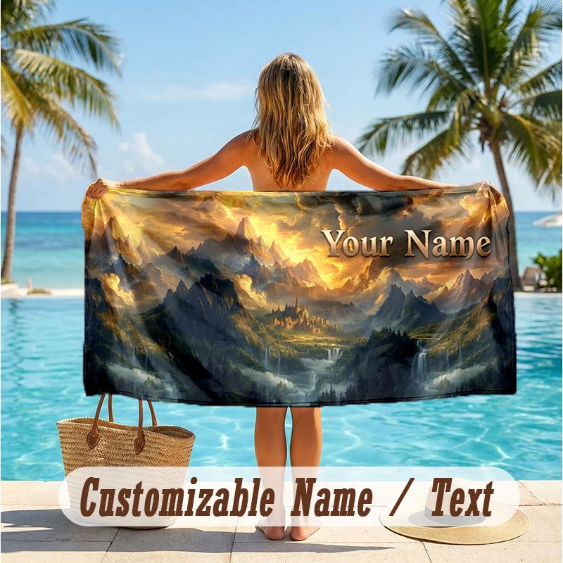 Custom Text Beach Towel, Soft Absorbent Swimming Multi-use TowelWorld of Warcraft