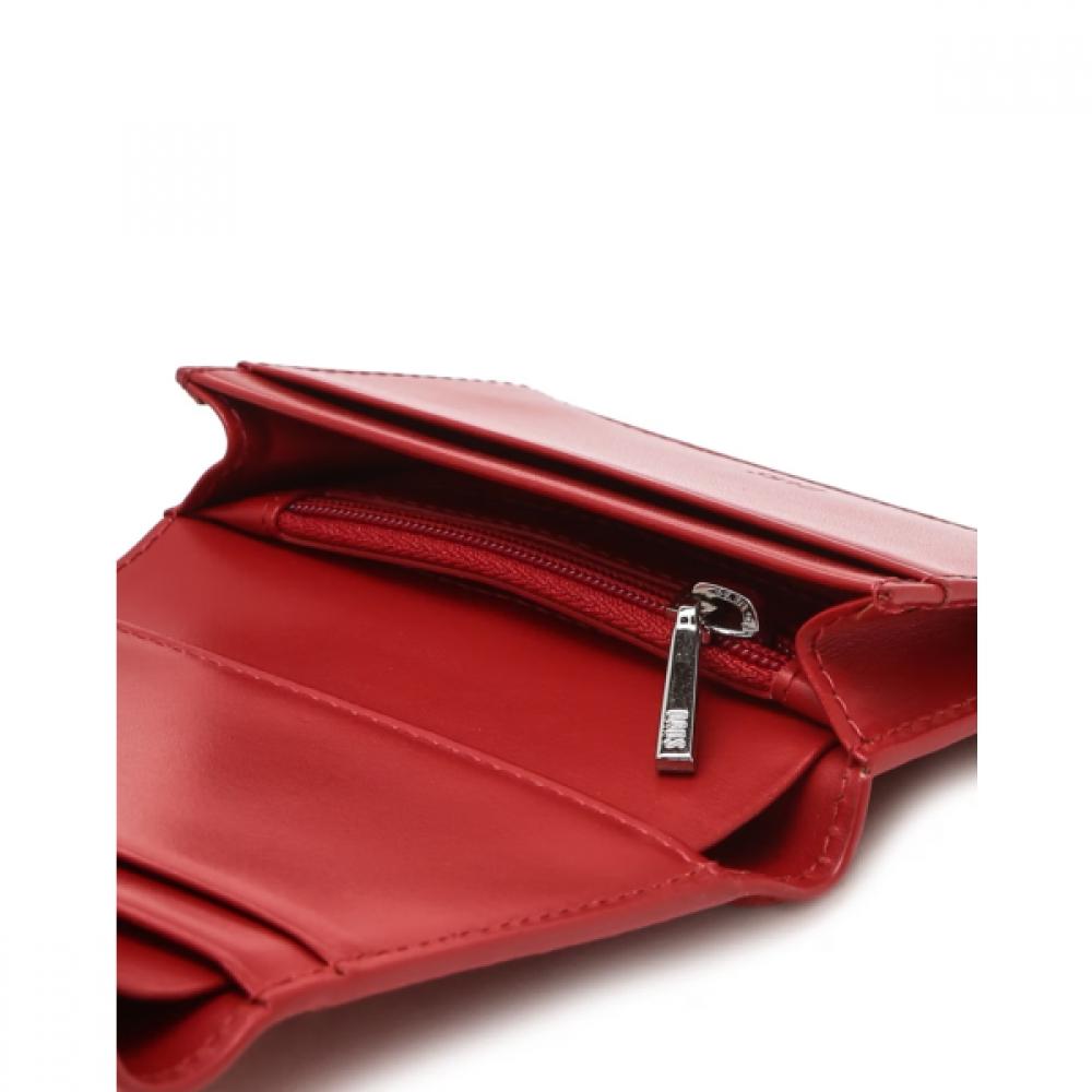 Daks Red Cowhide Slim 3 Fold Wallet Dcwa6f521r2