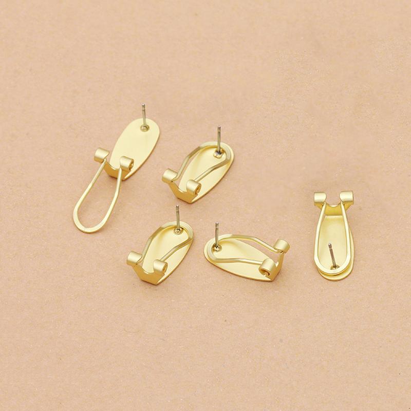 10pcs 9x20mm Earring Clip Base Brass Clip-on Earring Cabochon Cameo Setting Blank Earring Jewelry Making Components DIY