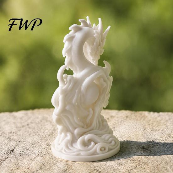 3D Printed Dragon Ornament Chinese Statue, Compact Figurine, Fine Detail Zodiac Collectibles Carving Design, Creative for Office Desk Decor Statue