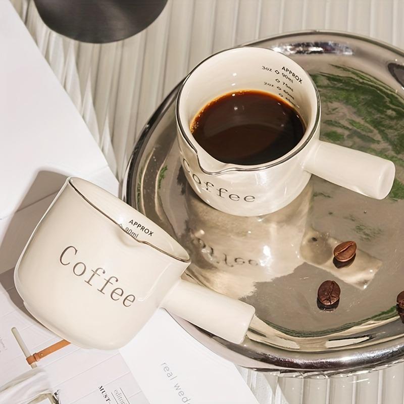 Ins Stylish Coffee Milk Pitcher with Scale Ceramic Creamer for Espresso Extraction