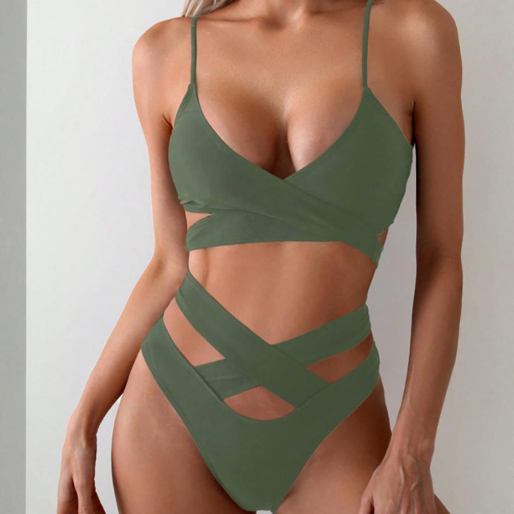 Women's Split Two-Piece Bikini Swimsuit Sport Swimsuit