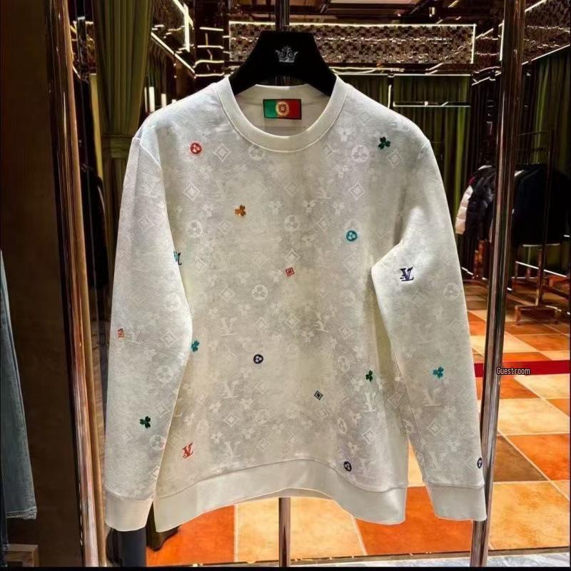 Personalisierter trendiger Rundhals-Hoodie für Herren mit Stickerei - Herbst/Winter Lässiges Langarm-Mode-Sweatshirt