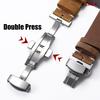 Vintage Oil Wax Genuine Calfskin Leather Watch Straps 18mm 20mm 21mm 22mm Universal Watch Band Men Accessories Butterfly Buckle