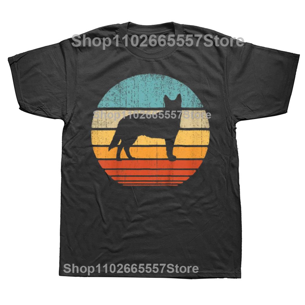 Blue Heeler Australian Cattle Dog Retro Vintage Sunset T Shirts Streetwear Short Sleeve Birthday Gifts Summer Style Tshirt Unisex