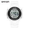 SANDA New 9073 Fashion Student Electronic Watch with Large Dial Waterproof LED Student Digital Electronic Watch