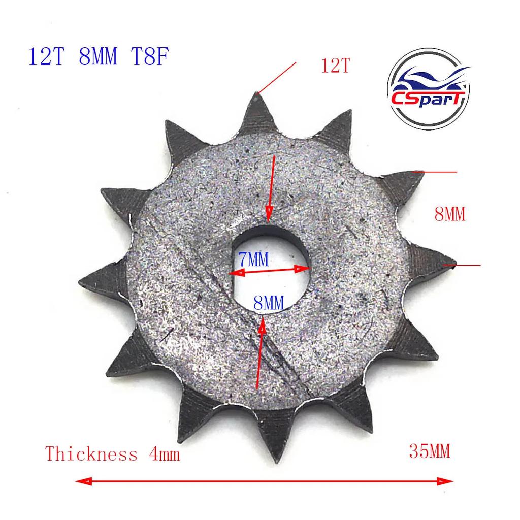 10 11 12 Tooth 10T 11T 12T 25H T8F D Type 8MM 10MM Razor EVO X-Treme IZIP E Scooter Motor Sprocket MY1020