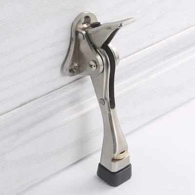 2Pcs Metal Door Stop Adjustable Kick Down Doorstop Wall Protector Door Holder with Nonslip Rubber Tip Easy To Install