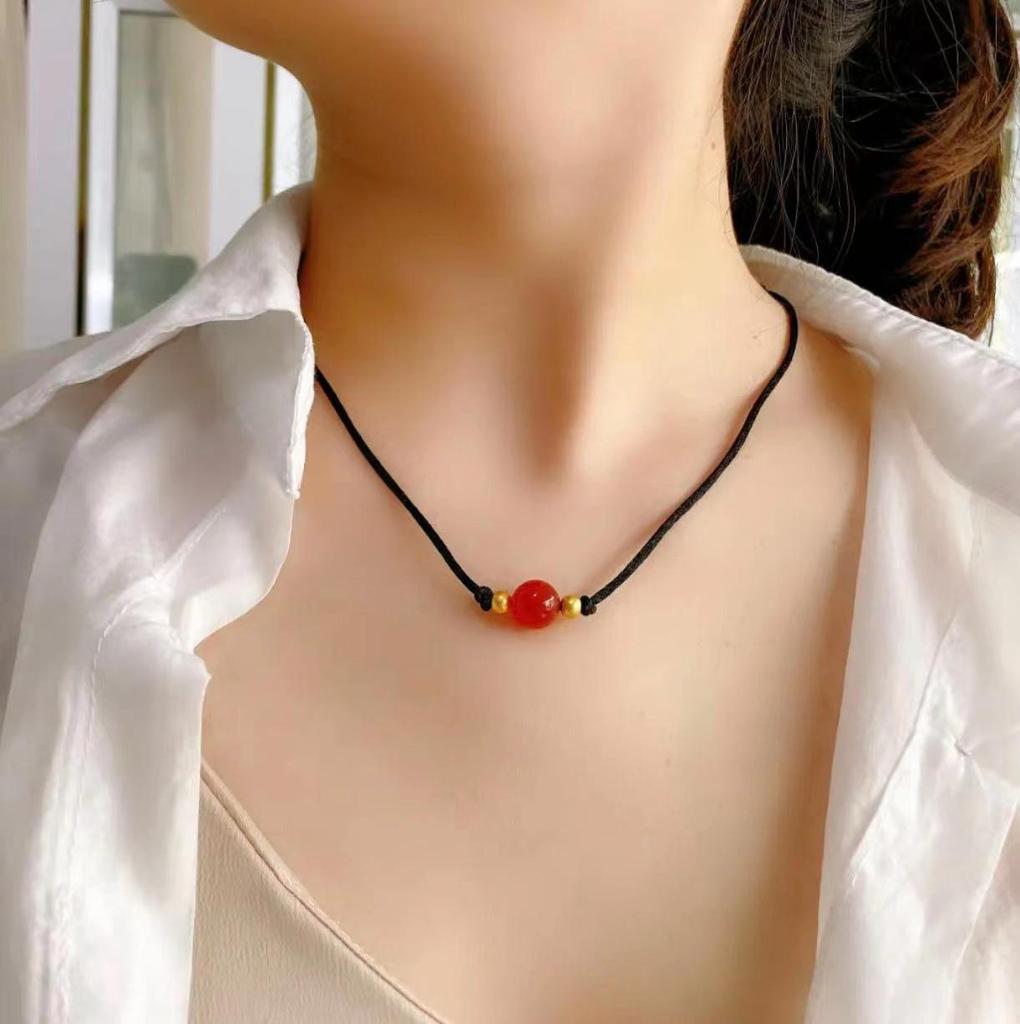Retro Ethnic Double-Layer Pendant Necklace - High-End, Handmade, Light Luxury Design for Women