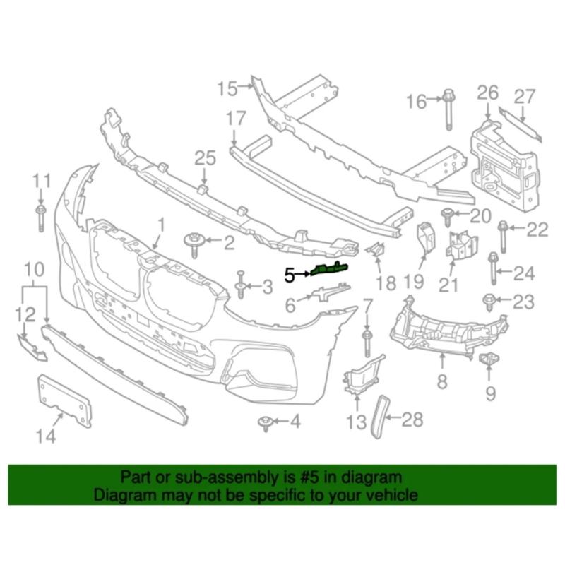 Direct Replacement Front Bumper Guide Brackets Set 51117399981 BM1042125 51117399982 BM1043125 for G01 G02 F97 F98 M40i