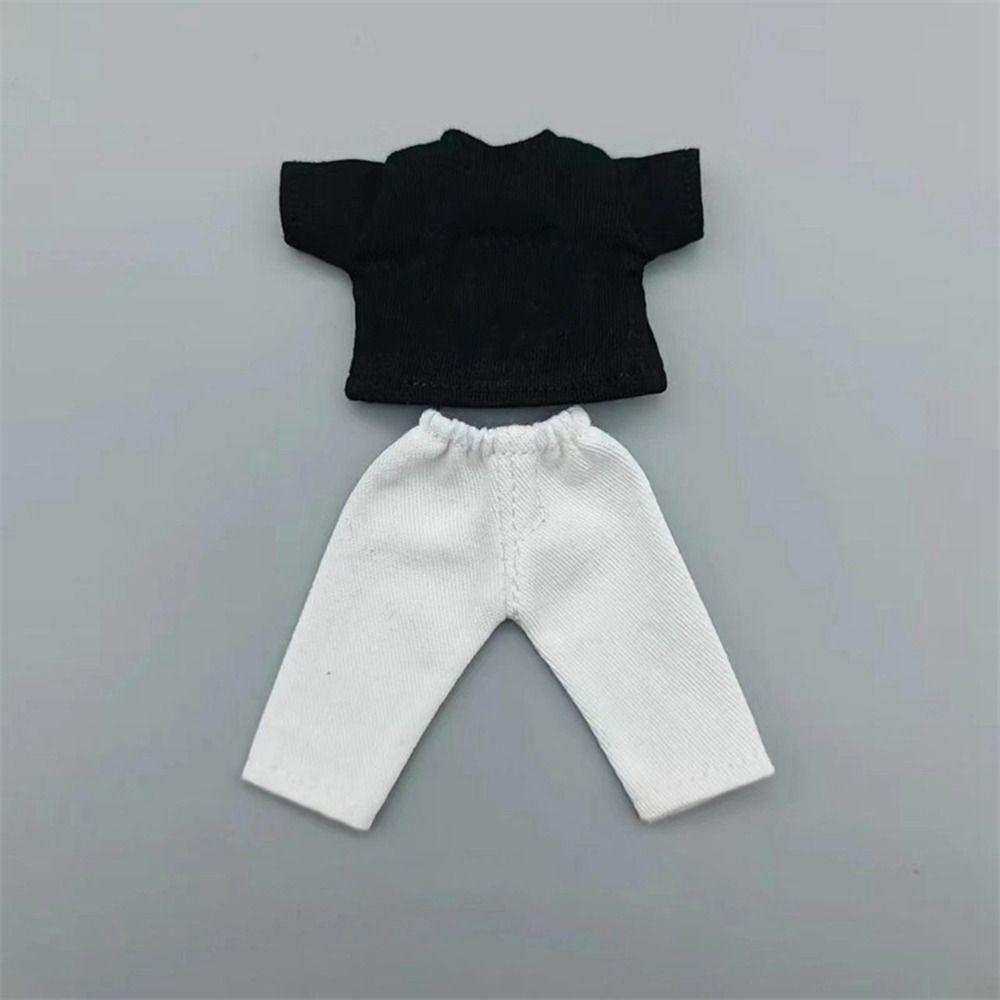 Cute Doll Clothes T-shirt Fashion Denim Trousers for 1/11 OB11/Obitsu11Dolls/1/12Bjd Doll