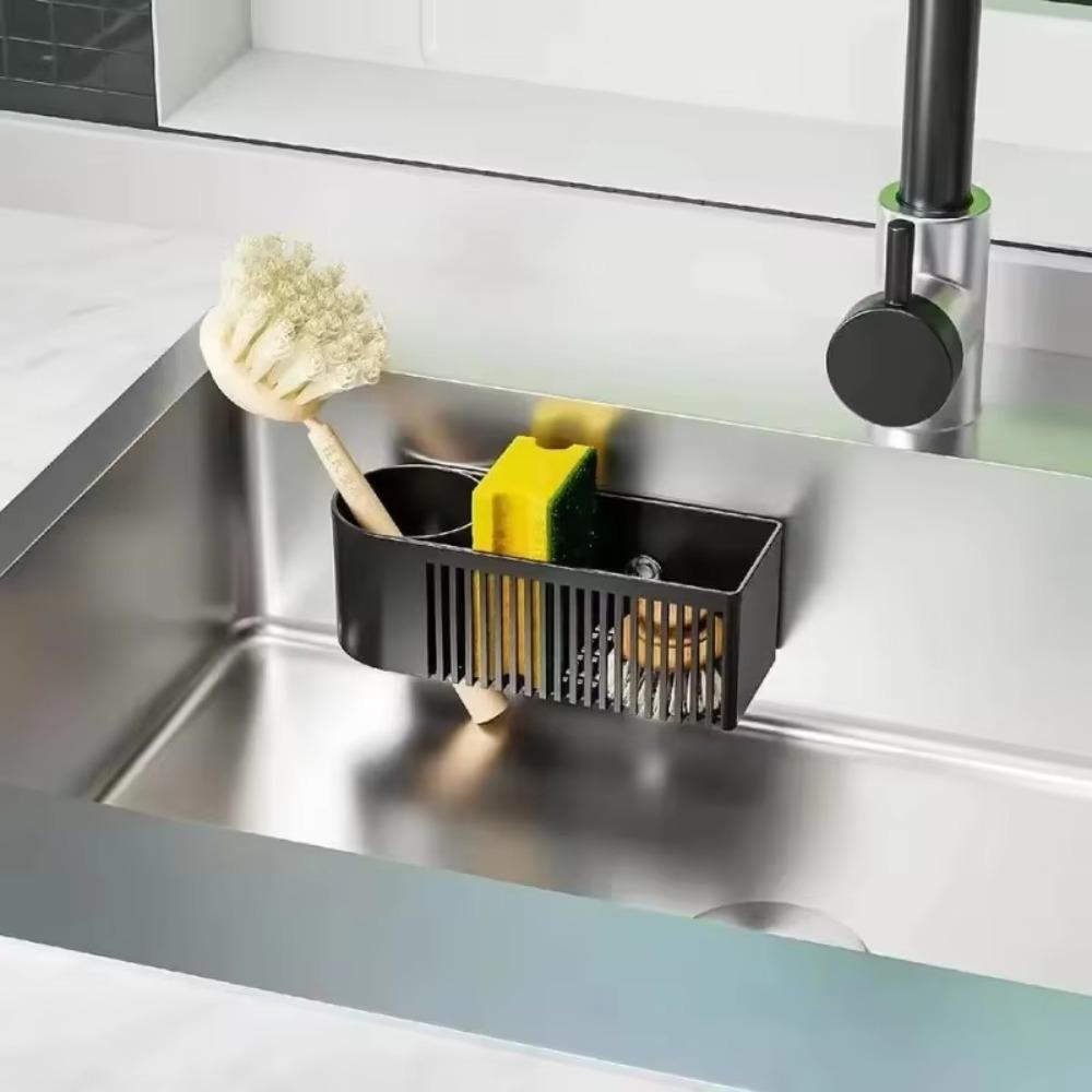 Well-ventilated Kitchen Sink Organizer Space-saving Sink Sponge Storage Basket Soap