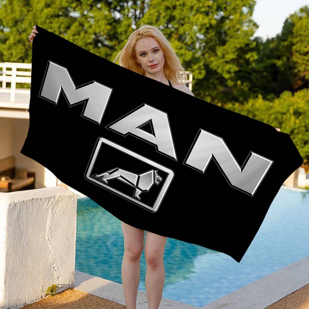 M-Man Truck Logo Microfiber Beach Towel Absorbent Quick Dry Soft Yoga Swimming Resort Mountain Climbing Towel