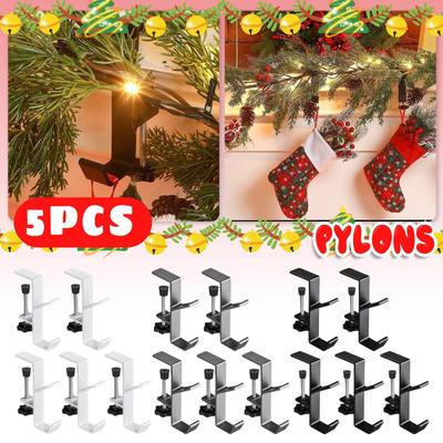 2 In 1 Mantel Hanger For Garland Adjustable Stocking Hangers For Mantel Weighted Fireplace Garland Hangers Heavy Duty For Door Frame
