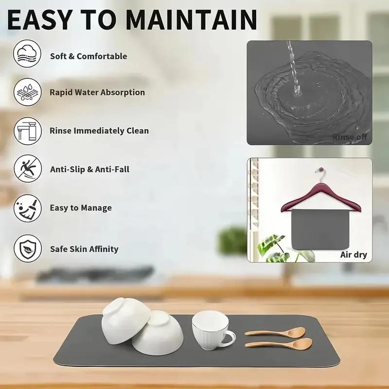 Coffee Machine Mat Coffee Machine Absorbent Non-Slip Mat Kitchen Countertop Drain Mat Kitchen Absorbent Non-Slip Mat