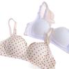 Seamless Polka Dot Push-Up Bra for Small Busts: Comfortable, Breathable, Thin Cotton Style for Young Girls