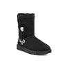 UGG Bailey Button UGG Charm Metallic Alphabet Version Fleece Lined Black Women's 1114970-BLK