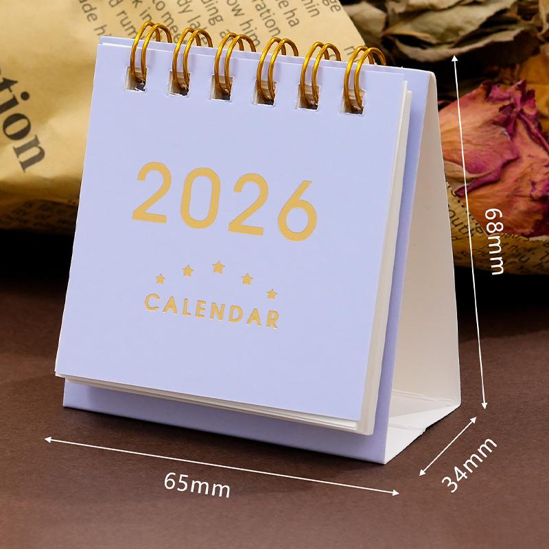 2026 Pferdejahr Mini Schreibtischkalender Einfacher Tragbarer Spiral-Monatskalender Planer Büro- und Heimdeko