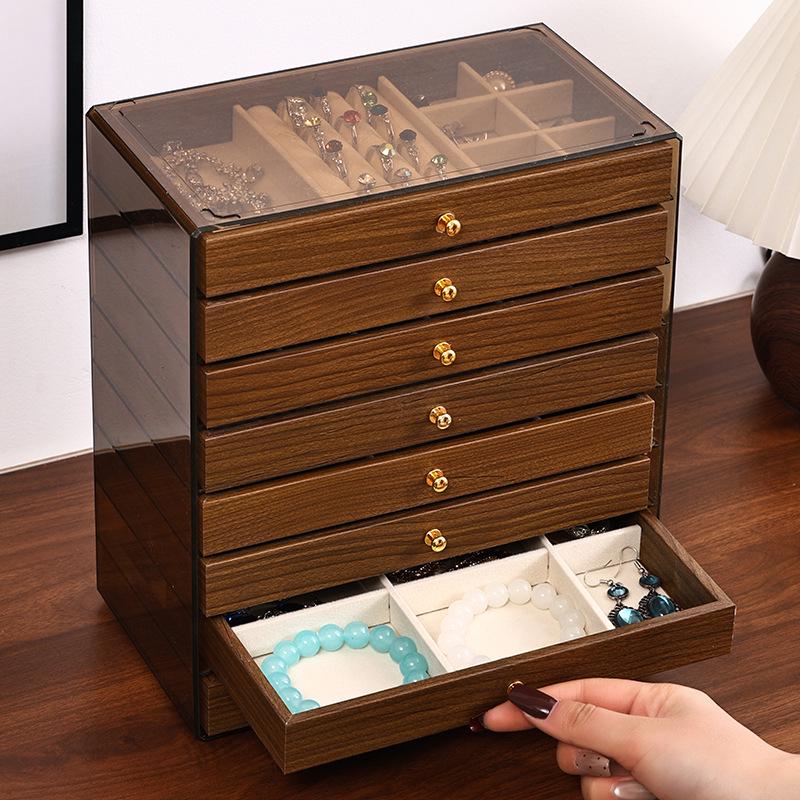Dustproof Multi-layer Jewelry Box with Drawer for Bracelets, Necklaces, Rings, and Earrings - Large Capacity Storage for Accessories